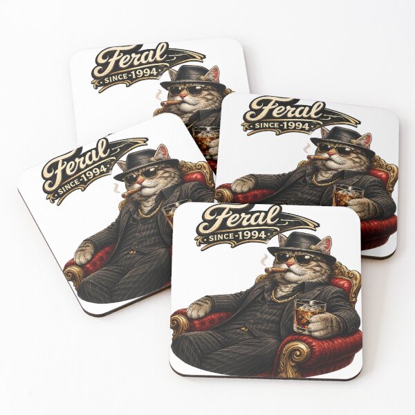 Item preview, Mafia Cat Feral Since 1994 Funny  | Cool Vintage Cat Lover T-Shirt designed and sold by HectorStore11.
