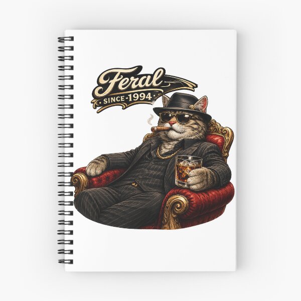 Item preview, Mafia Cat Feral Since 1994 Funny  | Cool Vintage Cat Lover T-Shirt designed and sold by HectorStore11.