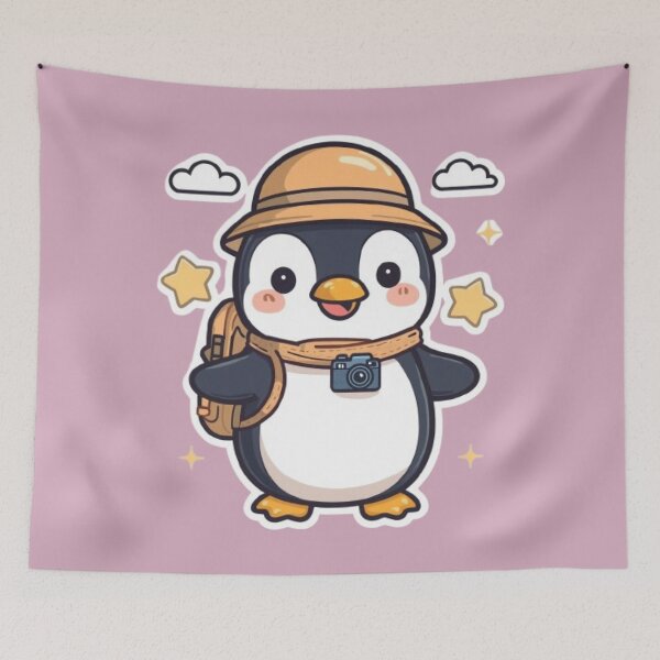 Item preview, Cute Penguin Backpacker Sticker | Kawaii Travel Penguin Adventure Gift designed and sold by Stylestickers55.