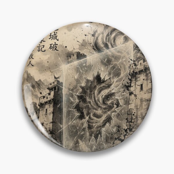 Item preview, The Shattering Barrier of the Western Keep Sumi-e Ink Wash designed and sold by DuckOddity.