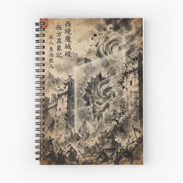 Item preview, The Shattering Barrier of the Western Keep Sumi-e Ink Wash designed and sold by DuckOddity.