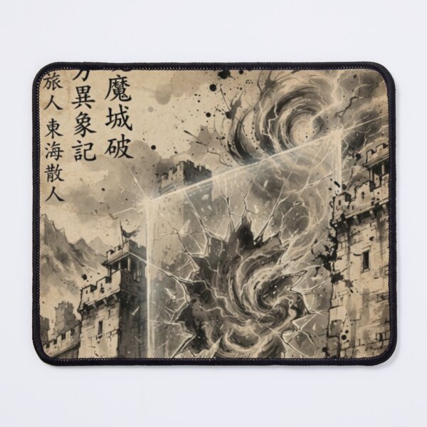 Item preview, The Shattering Barrier of the Western Keep Sumi-e Ink Wash designed and sold by DuckOddity.