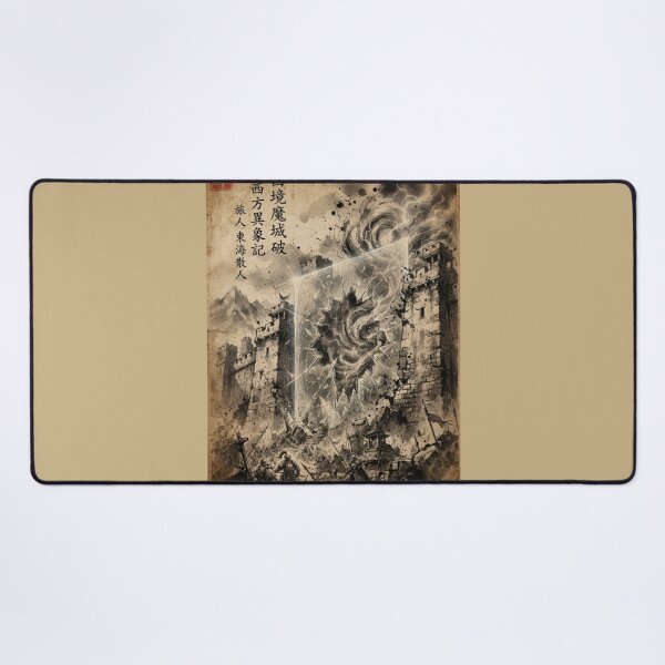 Item preview, The Shattering Barrier of the Western Keep Sumi-e Ink Wash designed and sold by DuckOddity.