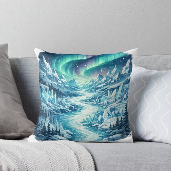 Item preview, Aurora Borealis: Northern Lights Snowy Mountain Peak Arctic Mystical designed and sold by irfanshikh.