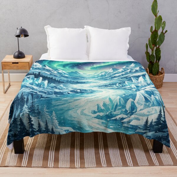 Item preview, Aurora Borealis: Northern Lights Snowy Mountain Peak Arctic Mystical designed and sold by irfanshikh.