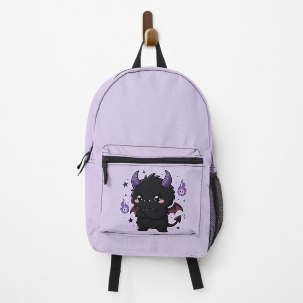 Item preview, Grumpy Cute Gothic Demon With Purple Flames designed and sold by House of Rein.
