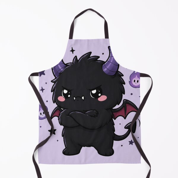 Item preview, Grumpy Cute Gothic Demon With Purple Flames designed and sold by House of Rein.