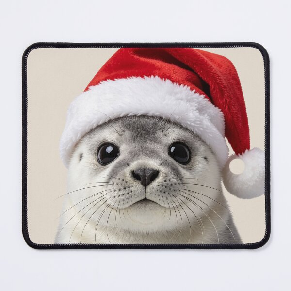 Item preview, Cute Baby Seal Santa Hat Portrait designed and sold by BagFactoryUK.