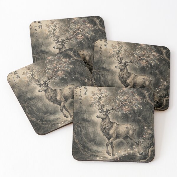 Item preview, The Stag of the Lost Wisdom Sumi-e Ink Wash designed and sold by DuckOddity.