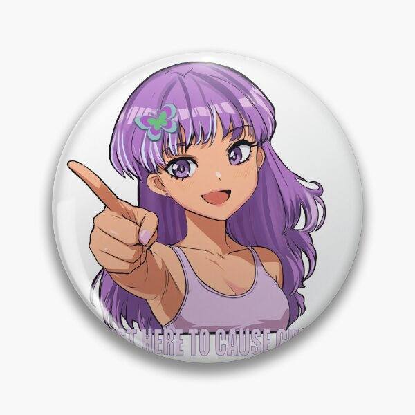Item preview, Just Here To Cause Chaos Funny Cartoon Girl Sticker designed and sold by MariaTsy.