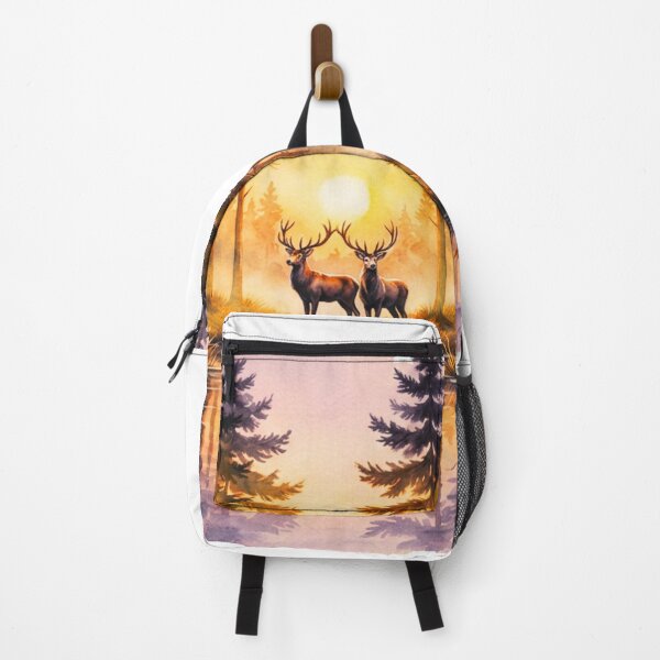 Item preview, Watercolor Deer Reflection Sunset Forest designed and sold by GabeMountainArt.