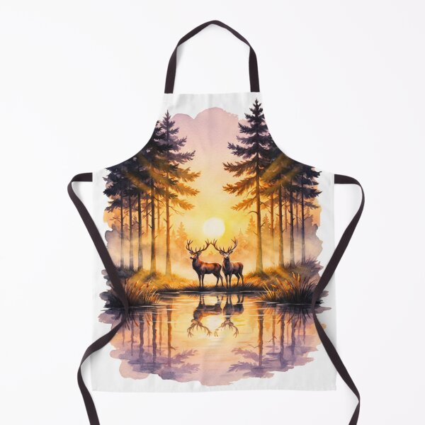 Item preview, Watercolor Deer Reflection Sunset Forest designed and sold by Gabe1983.