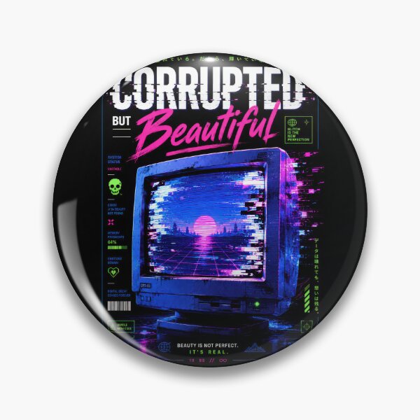 Item preview, Corrupted but Beautiful – Retro CRT Glitch Poster  designed and sold by Sketchlegacy.