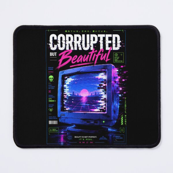 Item preview, Corrupted but Beautiful – Retro CRT Glitch Poster designed and sold by Sketchlegacy.