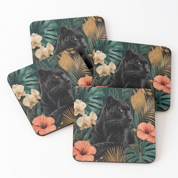 Item preview, Floral Panther | Elegant Botanical Black Panther Graphic T-Shirt designed and sold by rushaib.