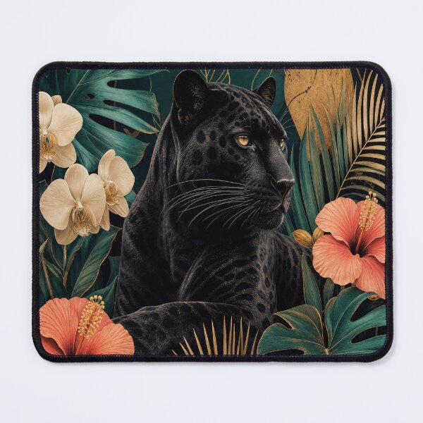 Item preview, Floral Panther | Elegant Botanical Black Panther Graphic T-Shirt designed and sold by rushaib.