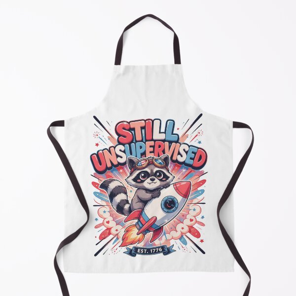 Item preview, Still Unsupervised Cute Kawaii Raccoon Rocket Patriotic Tee v8 designed and sold by DarylWelsh2024.