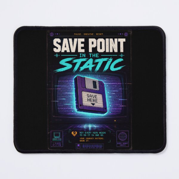 Item preview, Save Point in the Static – Retro Gaming Poster designed and sold by Sketchlegacy.