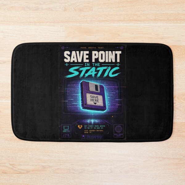 Item preview, Save Point in the Static – Retro Gaming Poster  designed and sold by Sketchlegacy.