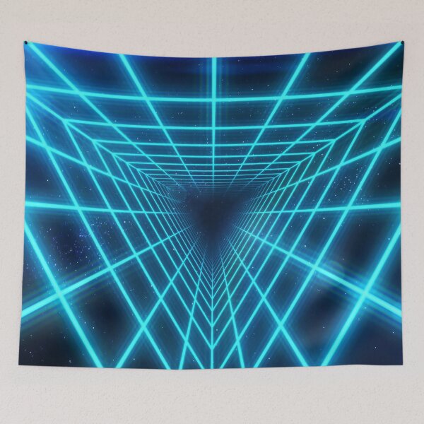 Item preview, Cyan Triangular Wireframe Tunnel designed and sold by Electric Shock!! Design.