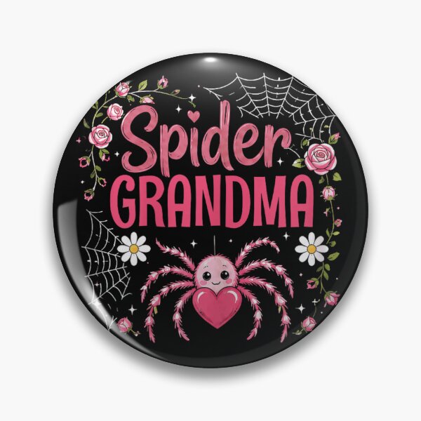 Item preview, Spider Grandma Cute Pink Fluffy Spider Holding Heart with Flowers designed and sold by Taniyah Gomes.