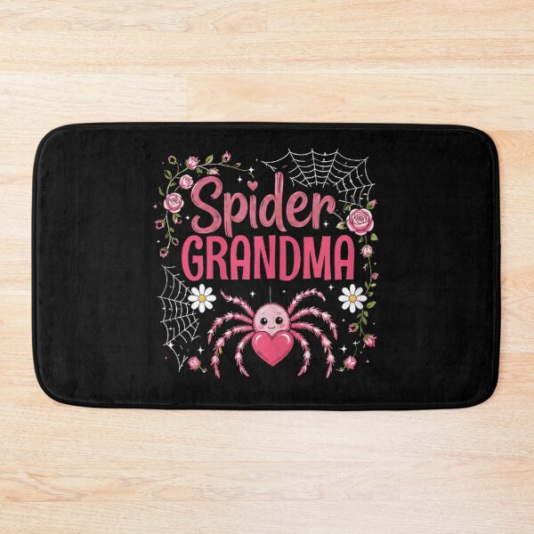 Item preview, Spider Grandma Cute Pink Fluffy Spider Holding Heart with Flowers designed and sold by Taniyah Gomes.