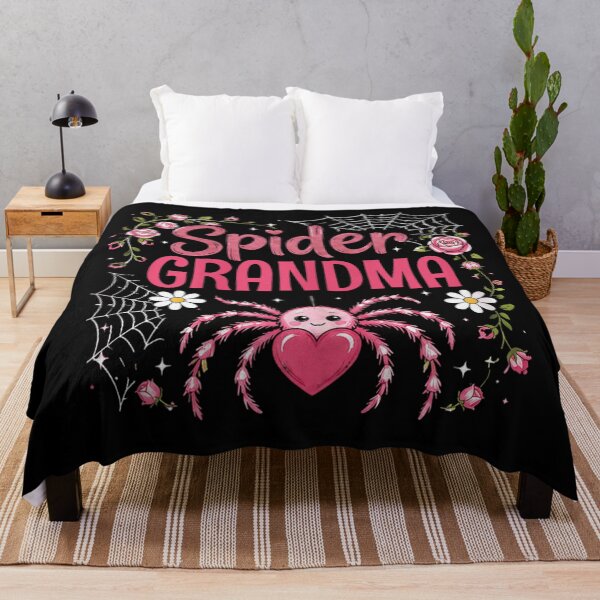 Item preview, Spider Grandma Cute Pink Fluffy Spider Holding Heart with Flowers designed and sold by Taniyah Gomes.