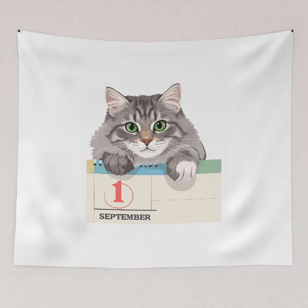 Item preview, Cute Norwegian Forest Cat Hugging a Backpack | September 1 Back to School Sticker designed and sold by OksArtStudio.