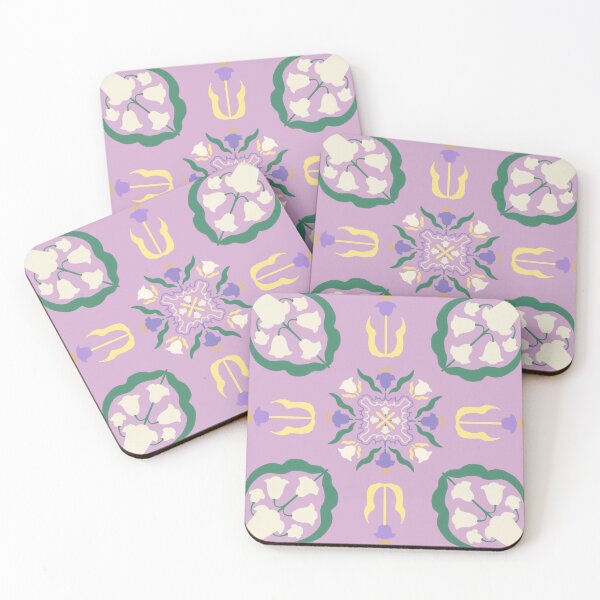 Item preview, Bellflower Folk Tile Lavender — Blue Lemon Studio Original Illustration designed and sold by BluelemonStudio.