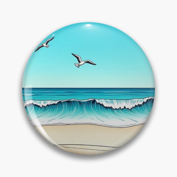 Item preview, Beach Day Hand Drawn Ocean Waves And Surfboard designed and sold by TaoubaBee.