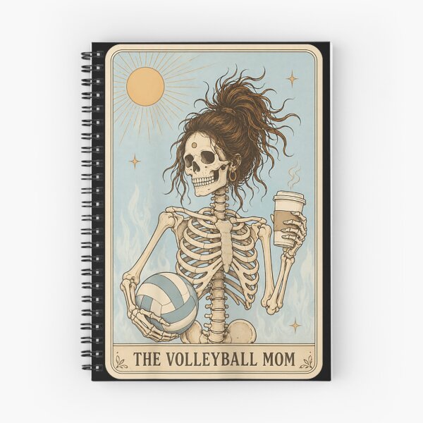 Item preview, The Volleyball Mom Skeleton Tarot Card Aesthetic with Iced Coffee Cup designed and sold by Taniyah Gomes.