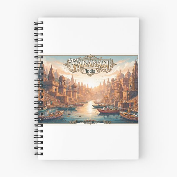 Item preview, Varanasi India Vintage Travel Poster | Ganges River & Ghats Wall Art designed and sold by Mathias Yakubu Design.