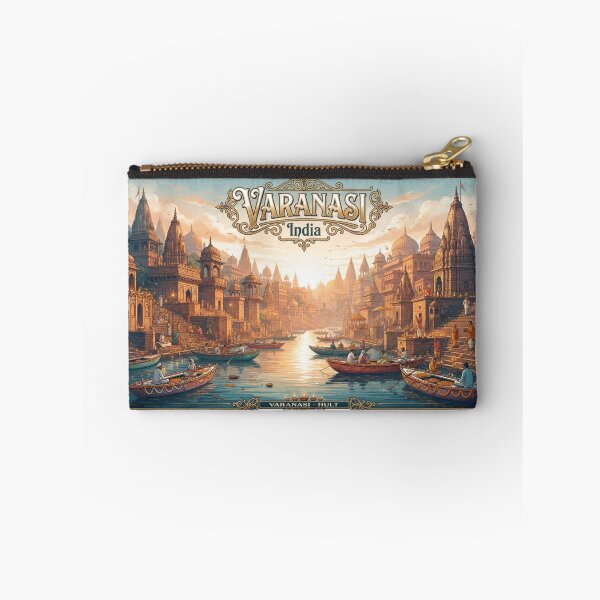 Item preview, Varanasi India Vintage Travel Poster | Ganges River & Ghats Wall Art designed and sold by Mathias Yakubu Design.