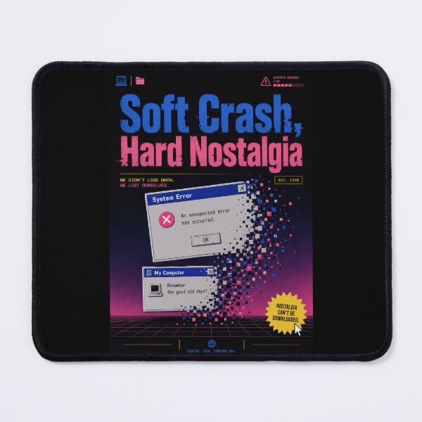 Item preview, Soft Crash, Hard Nostalgia – Retro Computer Error Poster designed and sold by Sketchlegacy.