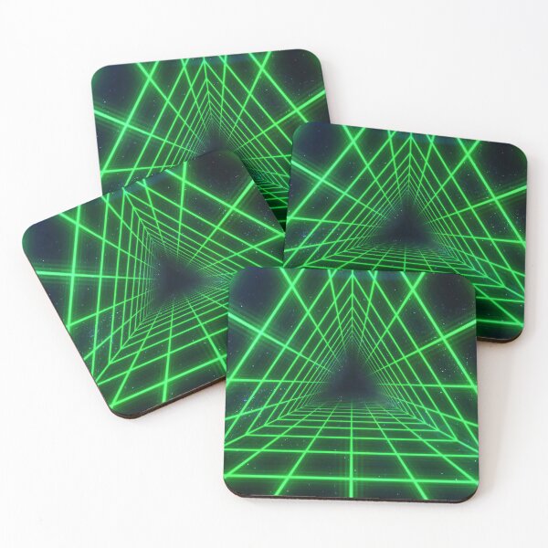 Item preview, Green Triangular Wireframe Tunnel designed and sold by Electric Shock!! Design.