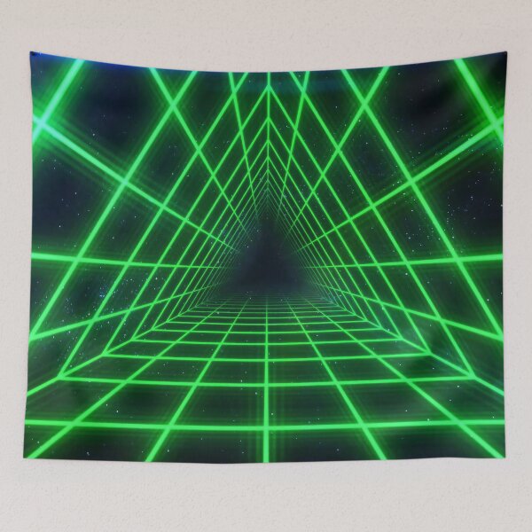 Item preview, Green Triangular Wireframe Tunnel designed and sold by Electric Shock!! Design.