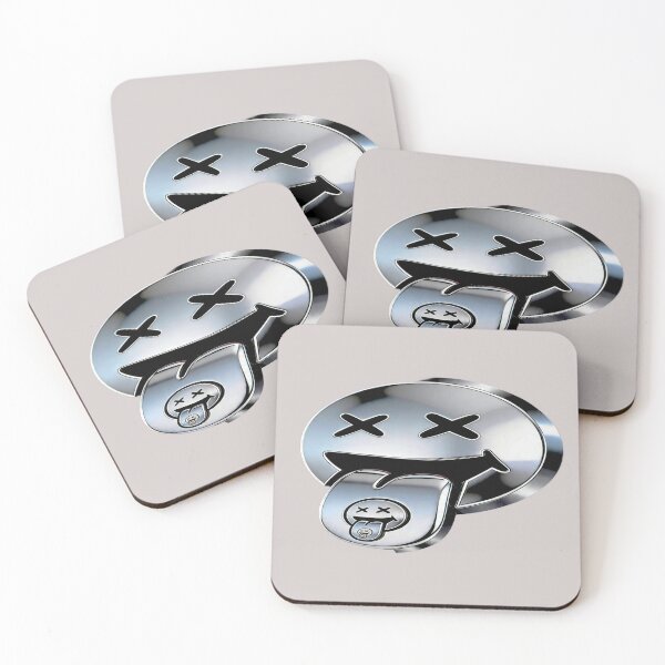 Item preview, Chrome Recursive Smiley - Metallic Face with Tongue and Mini-Smiley designed and sold by RAYBIL.