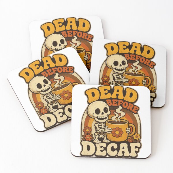 Item preview, Dead Before Decaf Retro Skeleton Coffee Lover designed and sold by Ankushpc.
