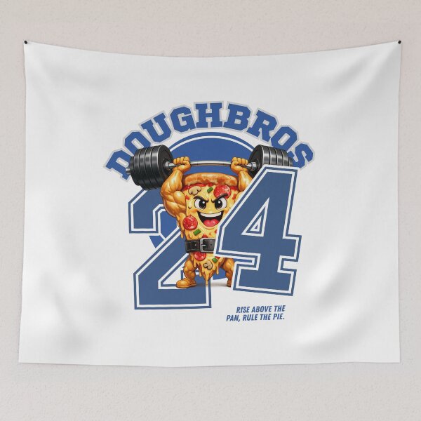 Item preview, Doughbros 24" Fitness Pizza Mascot designed and sold by Bluebird Crafted Tee.