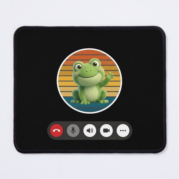 Item preview, Funny Frog Video Call Shirt | Cute Frog Waving Cartoon | Frog Lover Gift | Pseudo 3D Frog Sticker | Frog Meme Aesthetic designed and sold by Basma Designs | Funny Shirts, Stickers & Mugs.