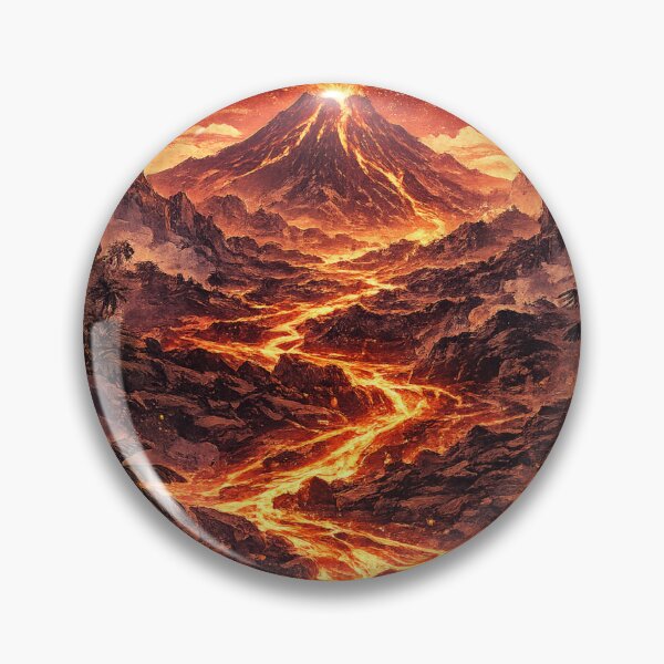 Item preview, Volcanic Eruption: Active Volcano Magma Lava Flow Dramatic Landscape Art designed and sold by irfanshikh.