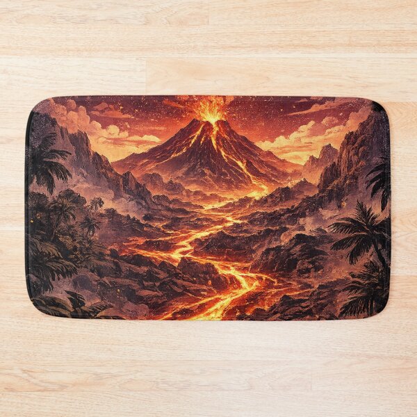 Item preview, Volcanic Eruption: Active Volcano Magma Lava Flow Dramatic Landscape Art designed and sold by irfanshikh.