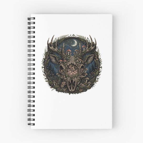 Item preview, Moonlit Nursery | Mice in Deer Skull | Dark Cottagecore Goblincore Art designed and sold by Neurospicy Trolls.