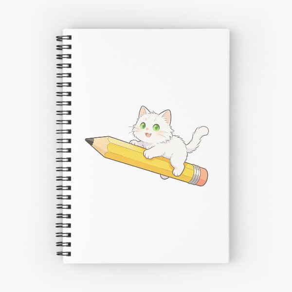 Item preview, Cute White Cat Flying on a Giant Pencil | Back to School Sticker designed and sold by OksArtStudio.