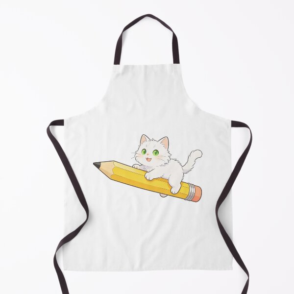 Item preview, Cute White Cat Flying on a Giant Pencil | Back to School Sticker designed and sold by OksArtStudio.