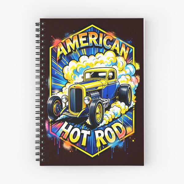 Item preview, Retro American Hot Rod Yellow Blue Custom Vintage Car designed and sold by rgagliardi2017.