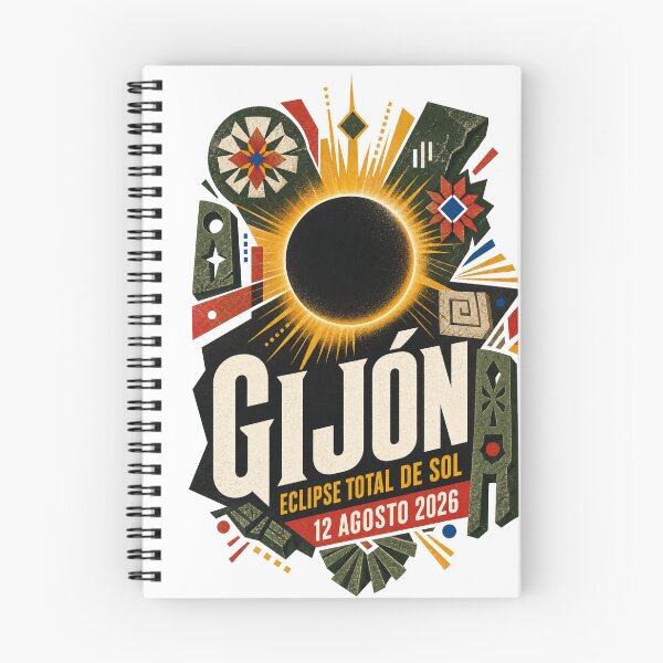 Item preview, Gijón Eclipse Total de Sol 2026 Asturias Spain designed and sold by Print Loft.