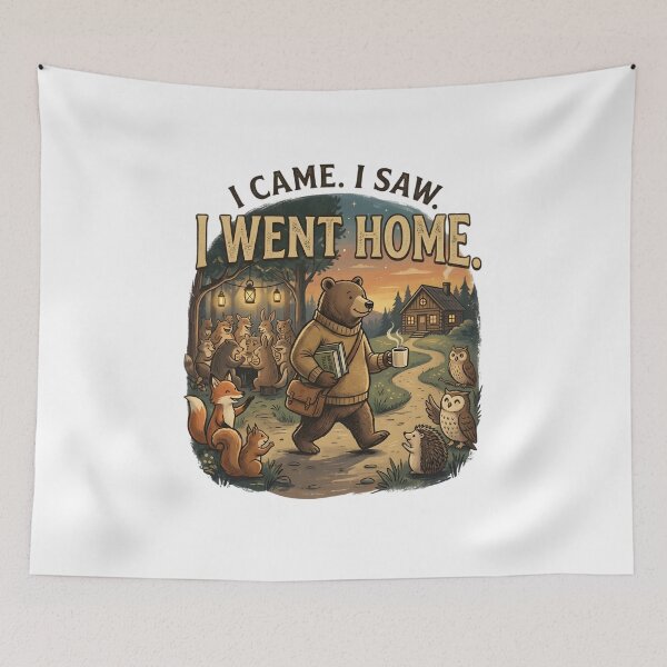 Item preview, I Came I Saw I Went Home Funny Introvert Shirt Anti Social Humor Cozy Homebody Bear Cottagecore Gift designed and sold by softmind studio.