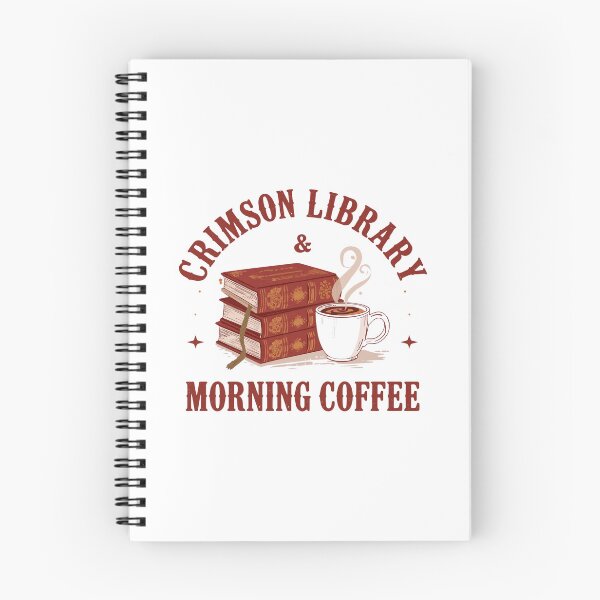 Item preview, Vintage Crimson Library Morning Coffee Aesthetic designed and sold by Coffread.
