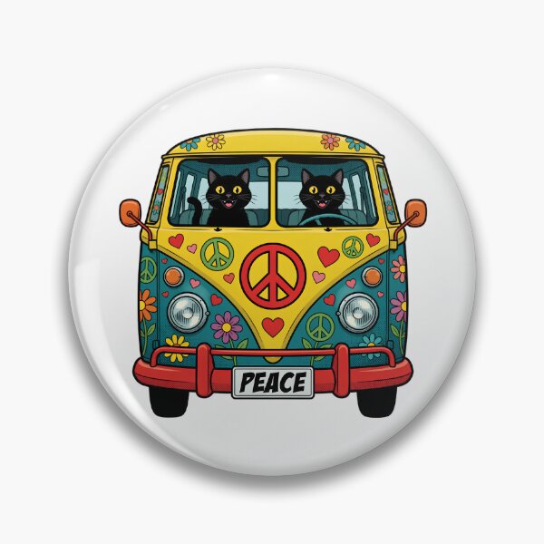 Item preview, Groovy Hippie Cats Peace Van designed and sold by TshirtsOnline-.